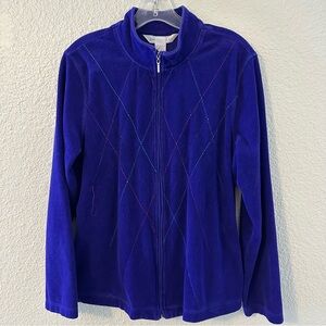 Vintage Napa Valley Purple Corduroy Diamond Pattern Women’s Zip-Up Jacket
